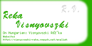 reka visnyovszki business card